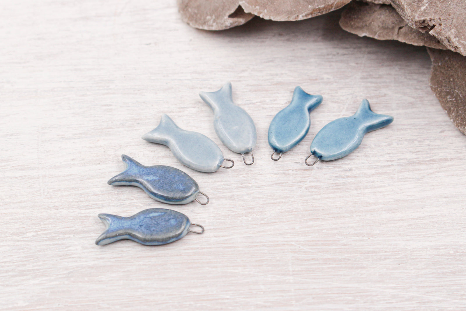 Ceramic Fishes Handmade Charms for handy projects