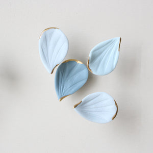 Blue Autumn is a Large porcelain wall art of Blue Leaves handmade in France by Alain Granell