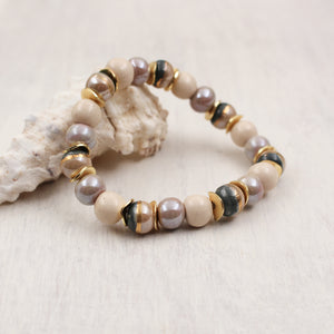 Bracelets élastique de perles en céramique