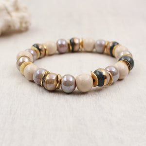 Bracelets élastique de perles en céramique