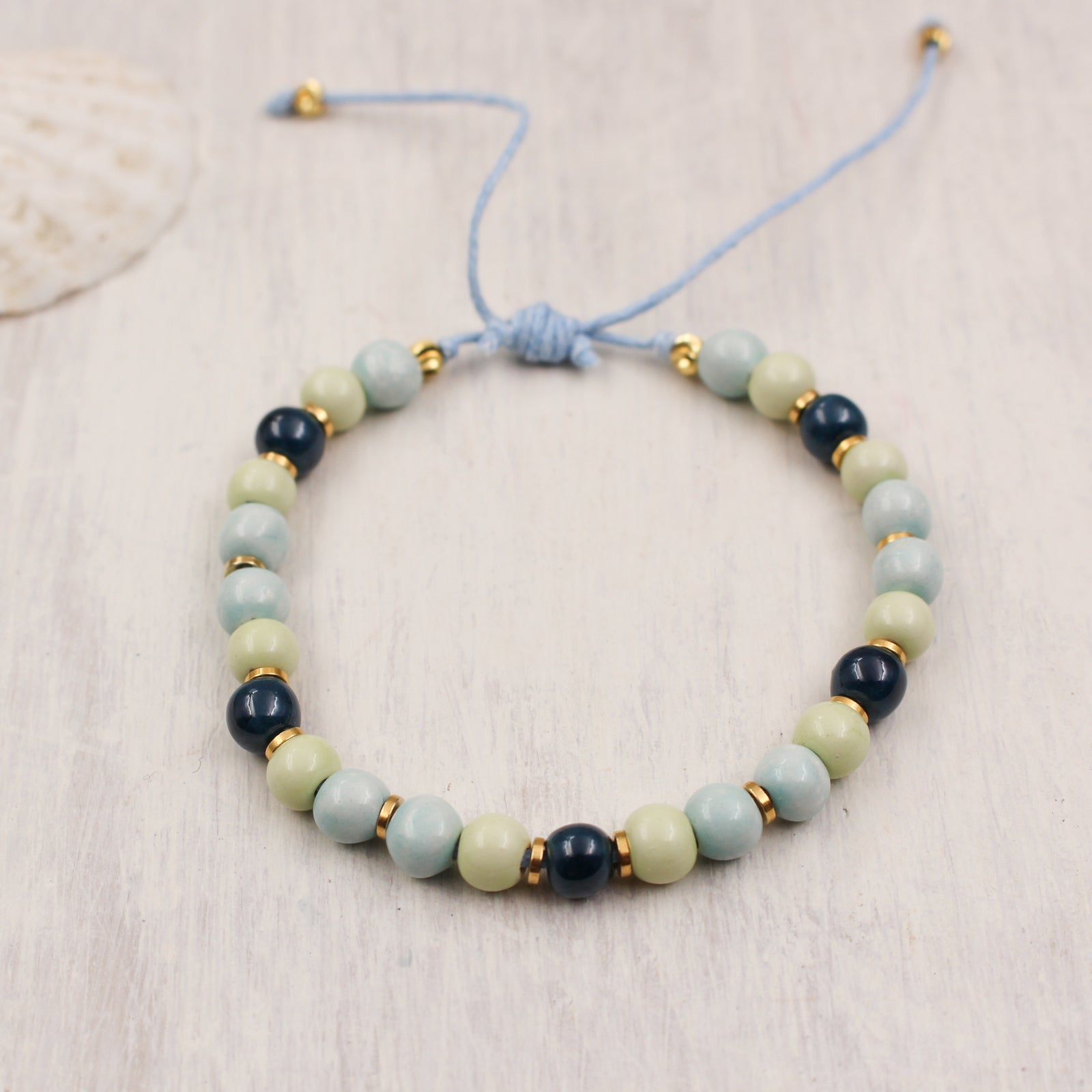 Cord Bracelets Ceramic Beads Handmade in France