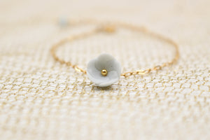 Bracelet myosotis bleu en porcelaine