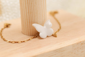 White porcelain butterfly bracelet