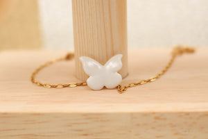 White porcelain butterfly bracelet
