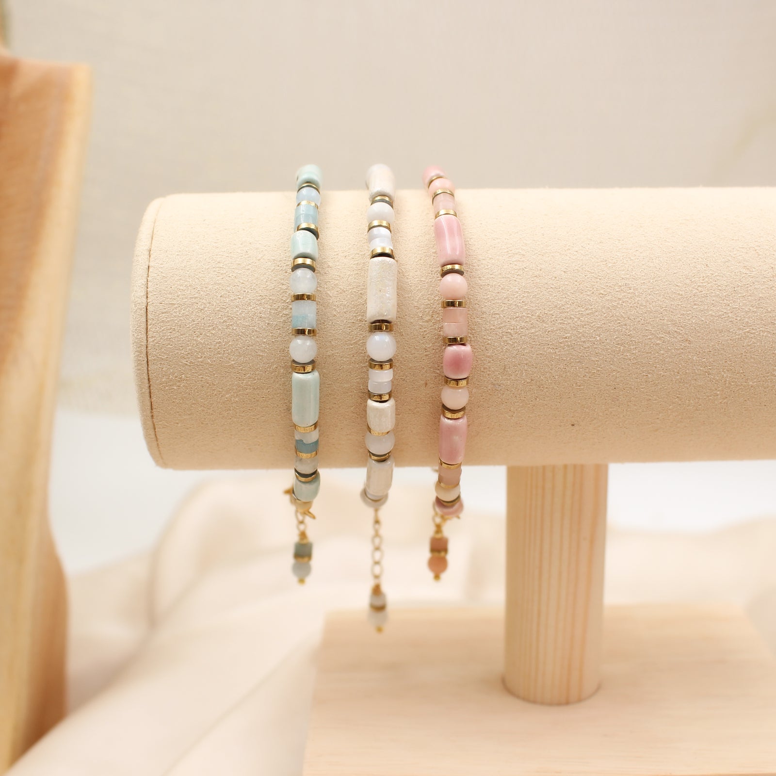 Bracelets céramique et pierre gemmes