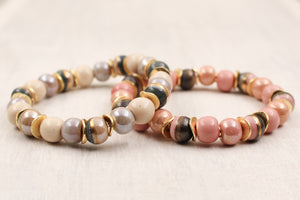 Bracelets élastique de perles en céramique