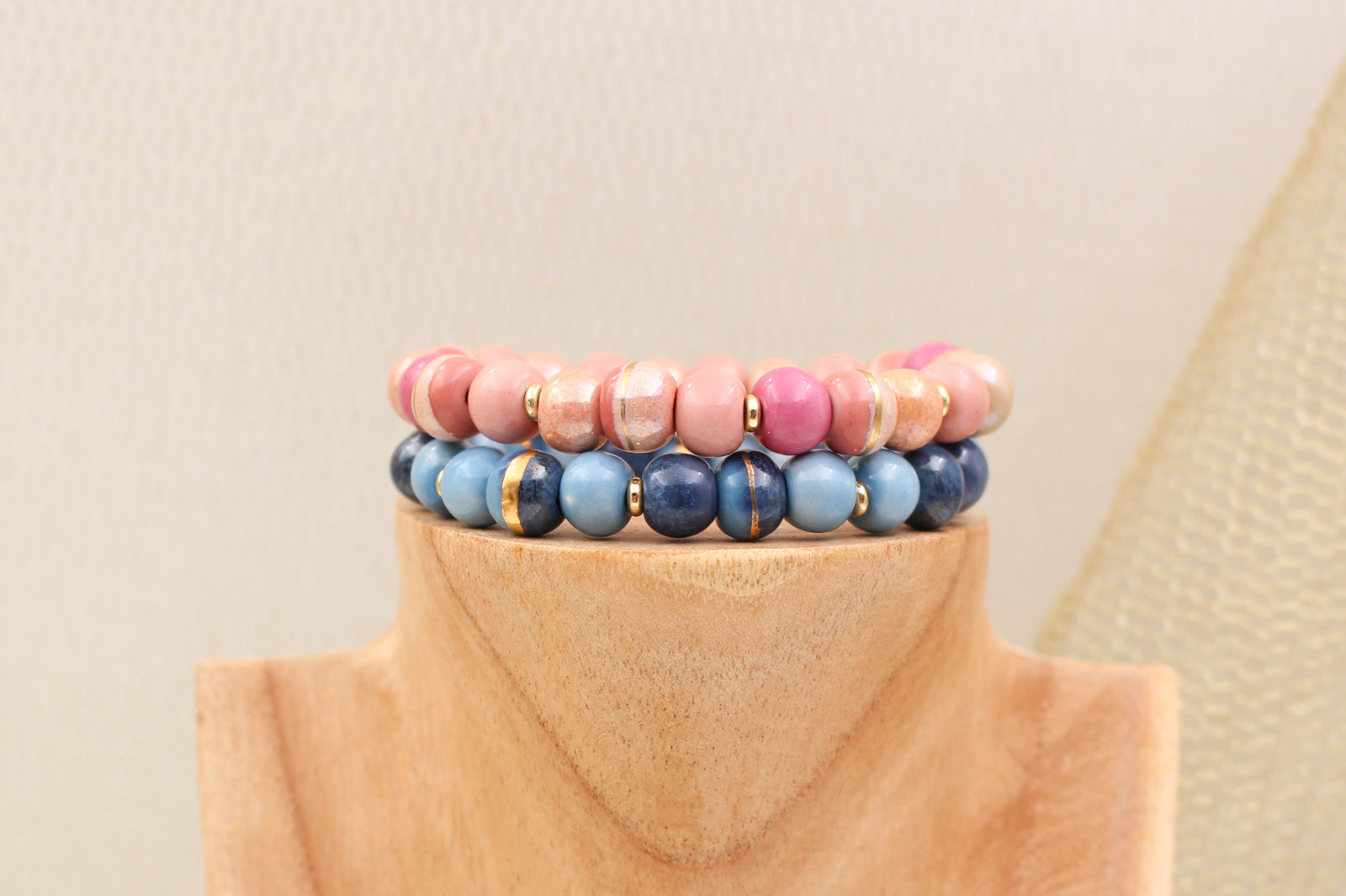 Bracelets élastique de perles en céramique