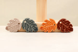 Breloque Ceramique Feuilles Monstera
