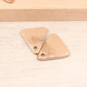 Multicolor ceramic and gold triangle charms handmade in France by Alain Granell