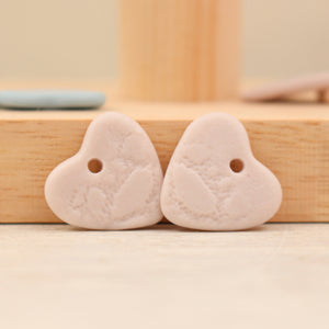 Handmade porcelain heart charms for jewelry and accessories making