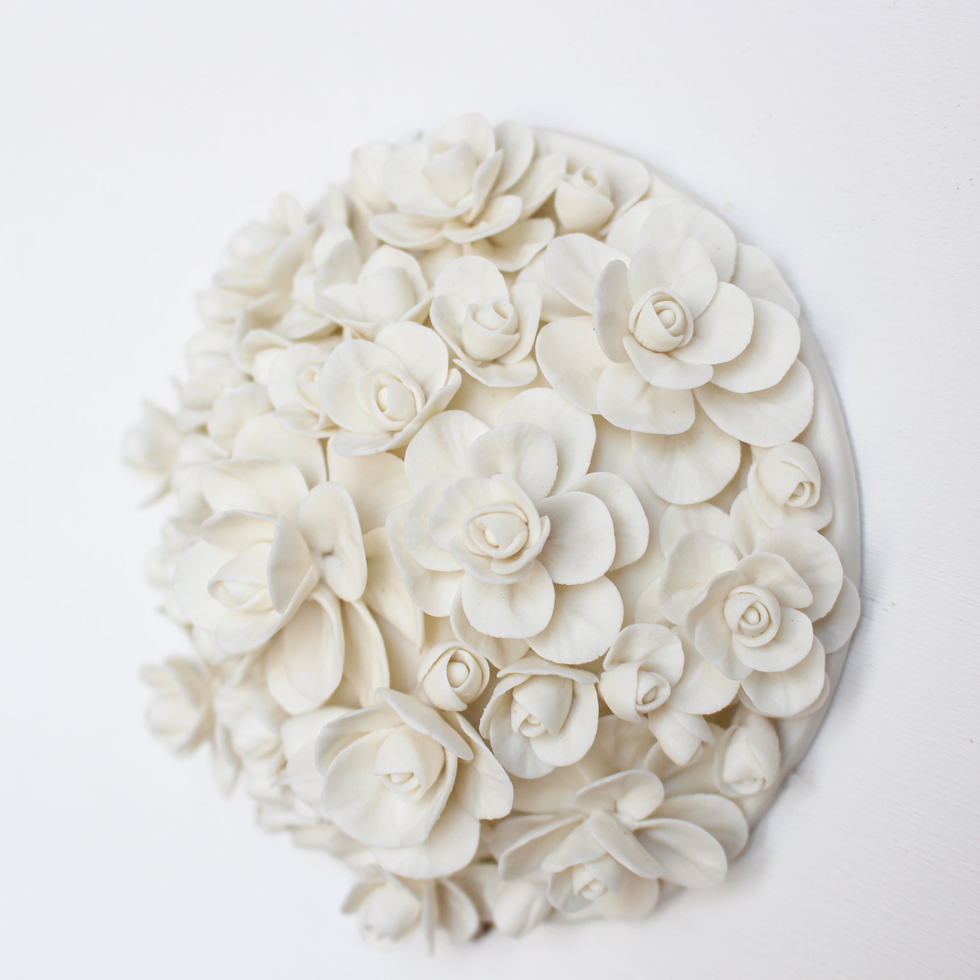 Handmade Porcelain Camellia Tile by Alain Granell