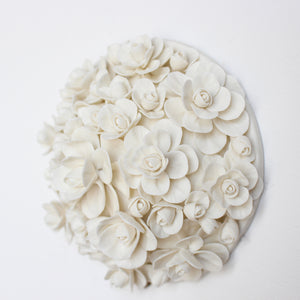 Handmade Porcelain Camellia Tile by Alain Granell