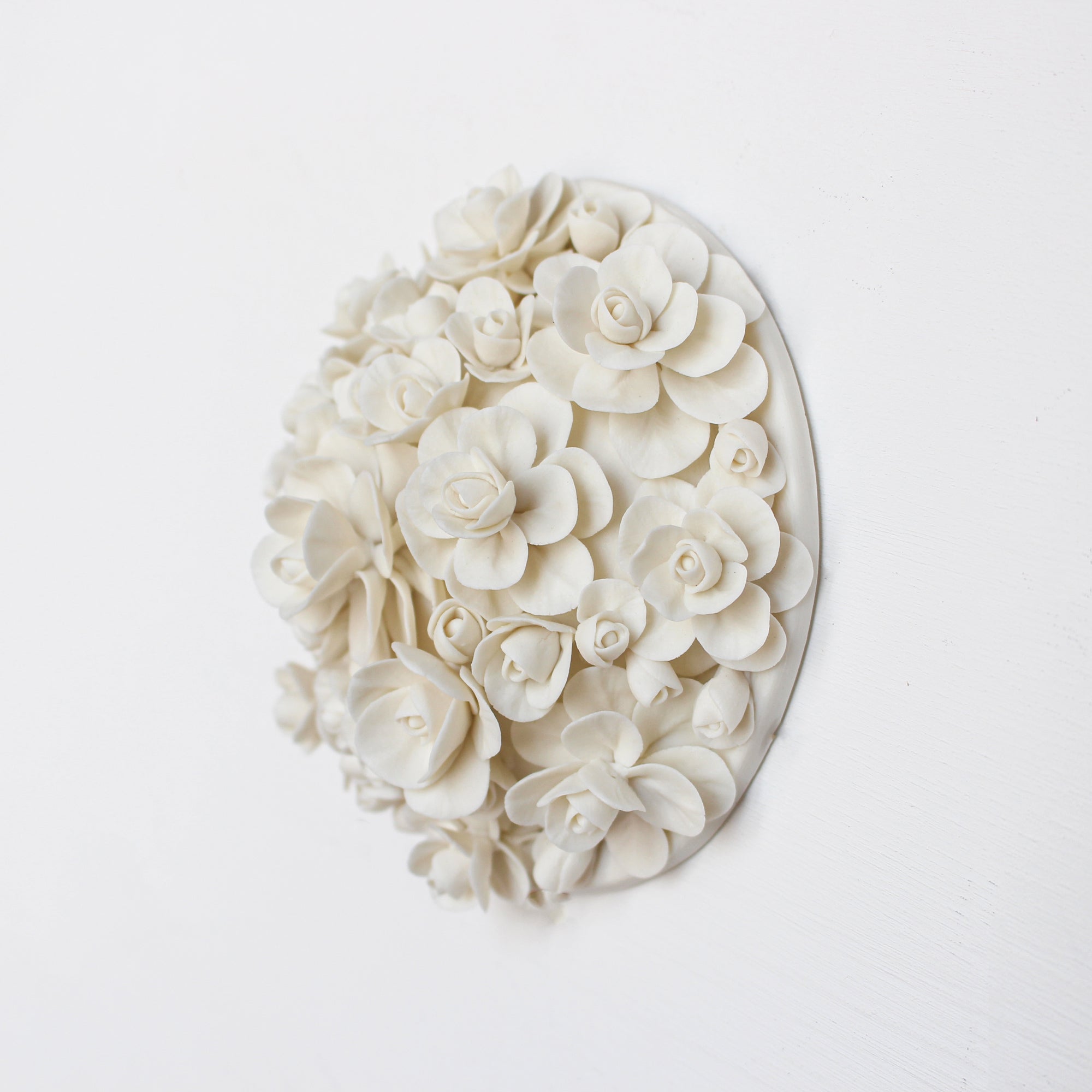Handmade Porcelain Camellia Tile by Alain Granell