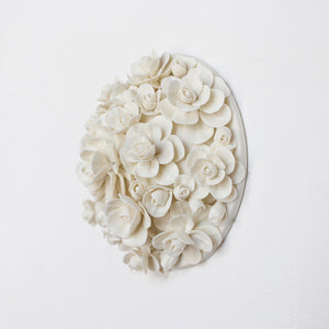 Handmade Porcelain Camellia Tile by Alain Granell