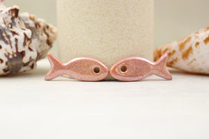 Ceramic fish charms for jewelry and accessories handmade in France by Alain Granell