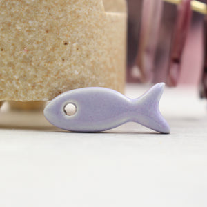Ceramic fish charms for jewelry and accessories handmade in France by Alain Granell