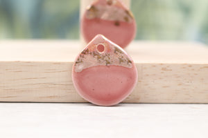 Multicolor ceramic and gold petal charms handmade in France by Alain Granell