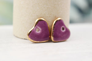 Ceramic heart charms for jewelry and accessories handmade in France by Alain Granell