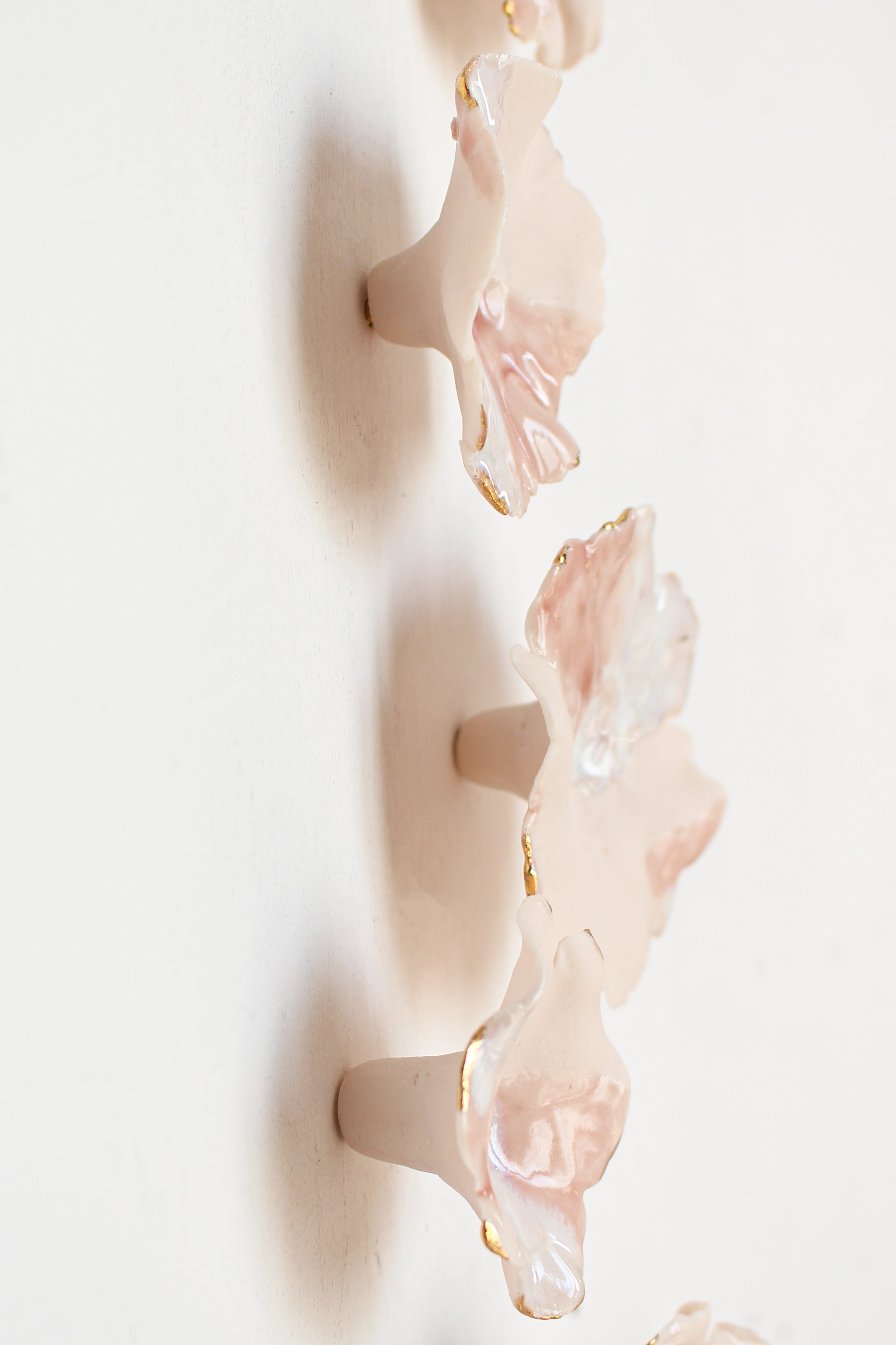 Abstract Coral Porcelain Flower Wall Art handmade in France by Alain Granell