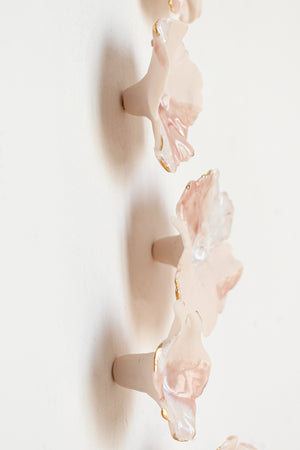 Abstract Coral Porcelain Flower Wall Art handmade in France by Alain Granell