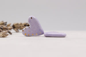 Ceramic Heart Charms for Jewelry and Accessories Making handmade in France by Alain Granell
