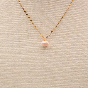 Collier myosotis en porcelaine rose