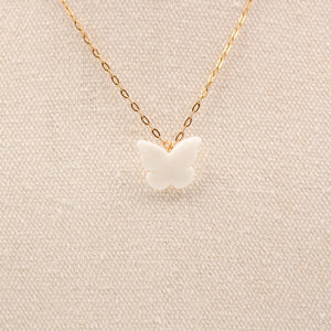 White porcelain butterfly necklace