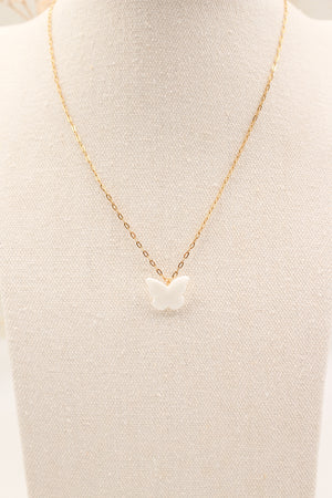 White porcelain butterfly necklace