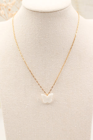 White porcelain butterfly necklace
