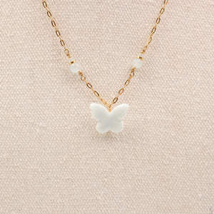 Aquamarine Butterfly Necklace