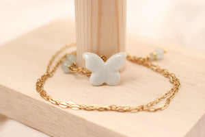 Aquamarine Butterfly Necklace