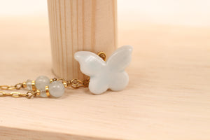 Aquamarine Butterfly Necklace