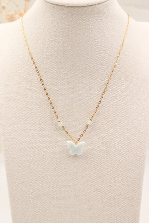 Aquamarine Butterfly Necklace