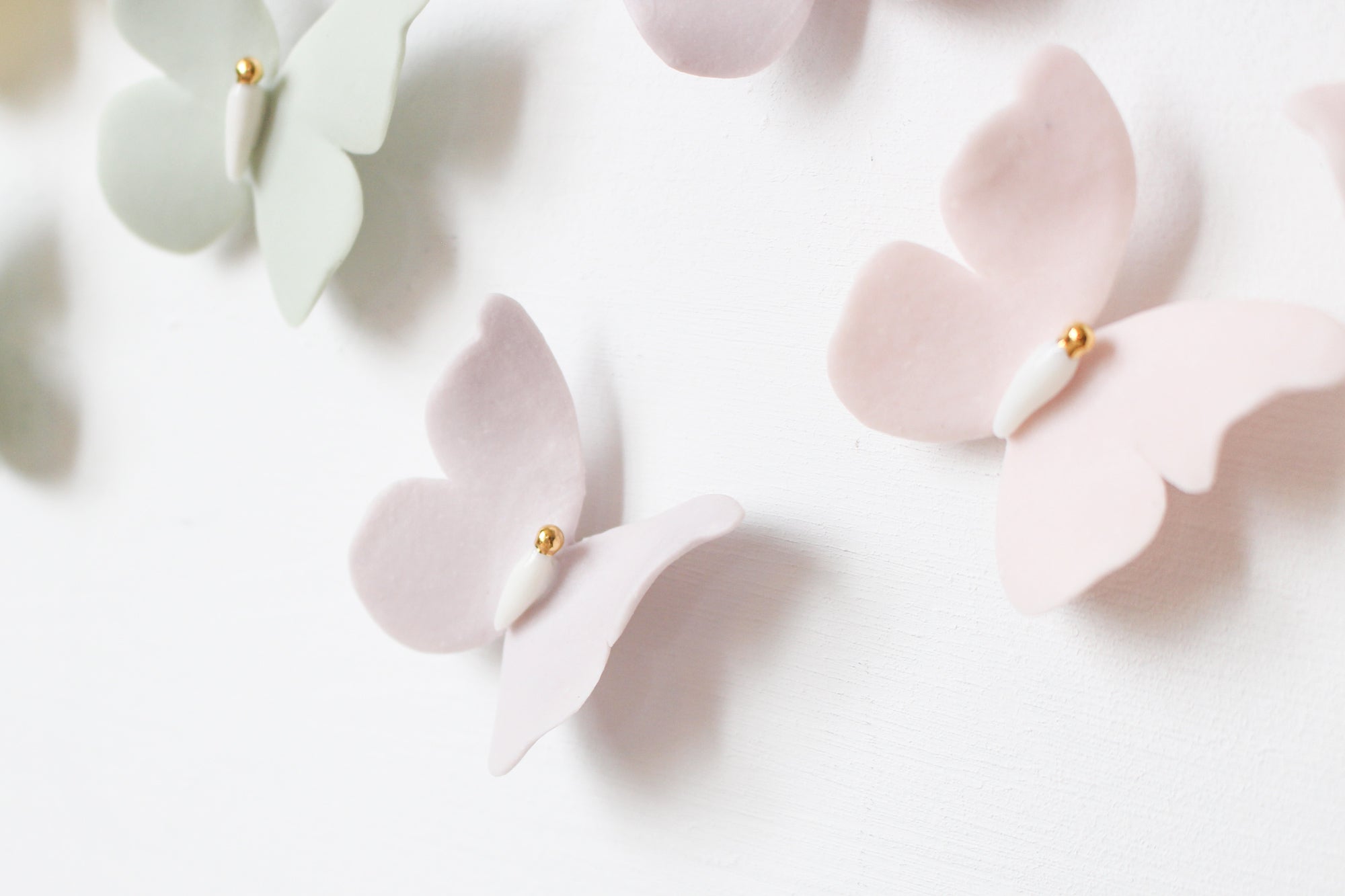 Mini Rainbow Wall Decor of Porcelain Butterflies by Alain Granell