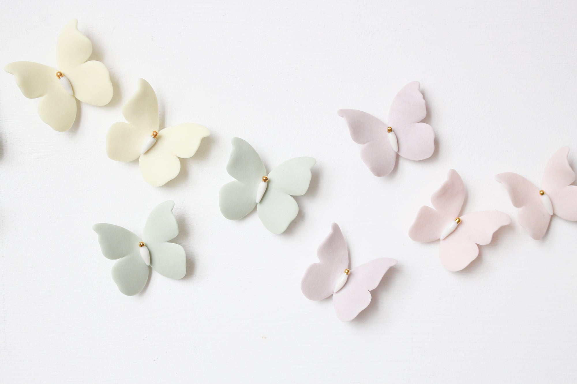 Mini Rainbow Wall Decor of Porcelain Butterflies by Alain Granell