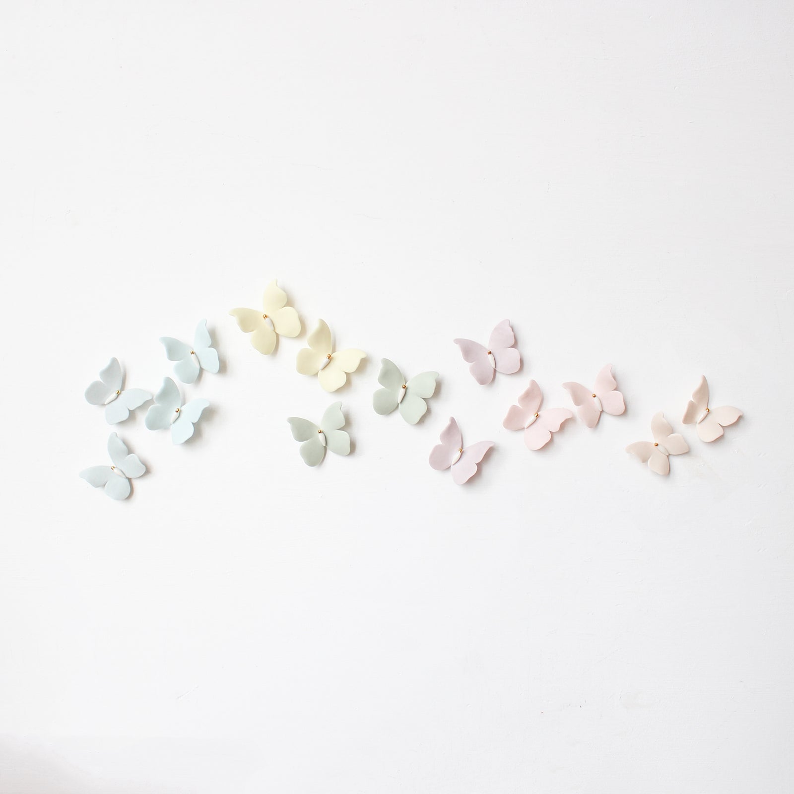Mini Rainbow Wall Decor of Porcelain Butterflies by Alain Granell