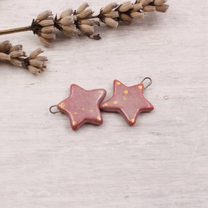 Ceramic Star Charms for Jewelry and Accessories Making handmade in France by Alain Granell