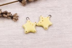 Ceramic Star Charms for Jewelry and Accessories Making handmade in France by Alain Granell