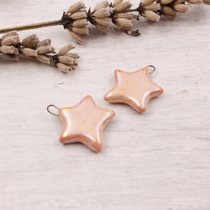 Ceramic Star Charms for Jewelry and Accessories Making handmade in France by Alain Granell