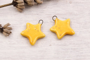 Ceramic Star Charms for Jewelry and Accessories Making handmade in France by Alain Granell