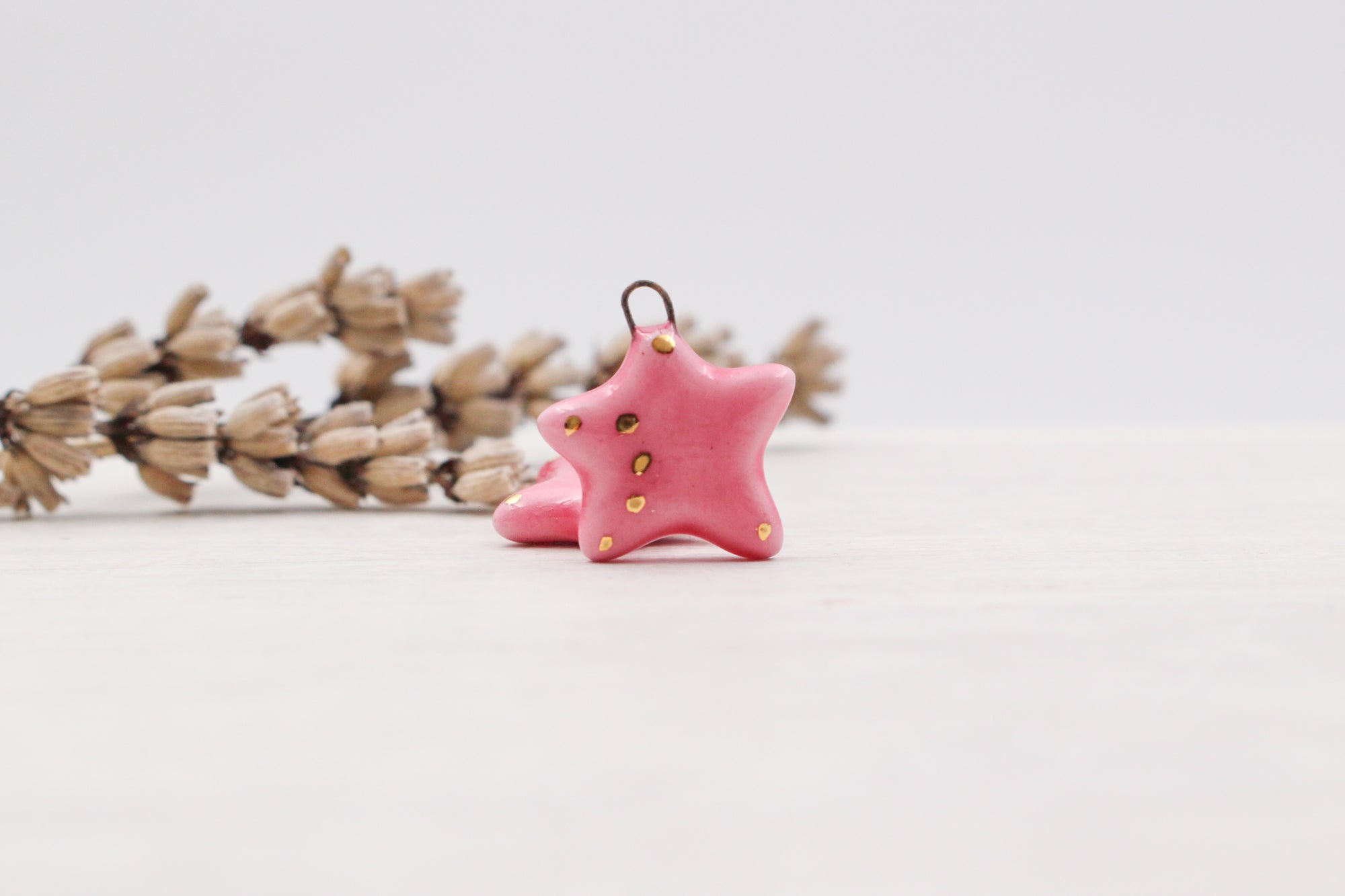 Ceramic Star Charms for Jewelry and Accessories Making handmade in France by Alain Granell