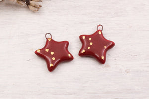 Ceramic Star Charms for Jewelry and Accessories Making handmade in France by Alain Granell