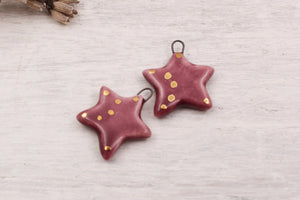 Ceramic Star Charms for Jewelry and Accessories Making handmade in France by Alain Granell