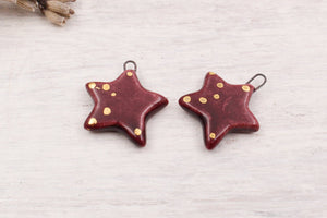 Ceramic Star Charms for Jewelry and Accessories Making handmade in France by Alain Granell