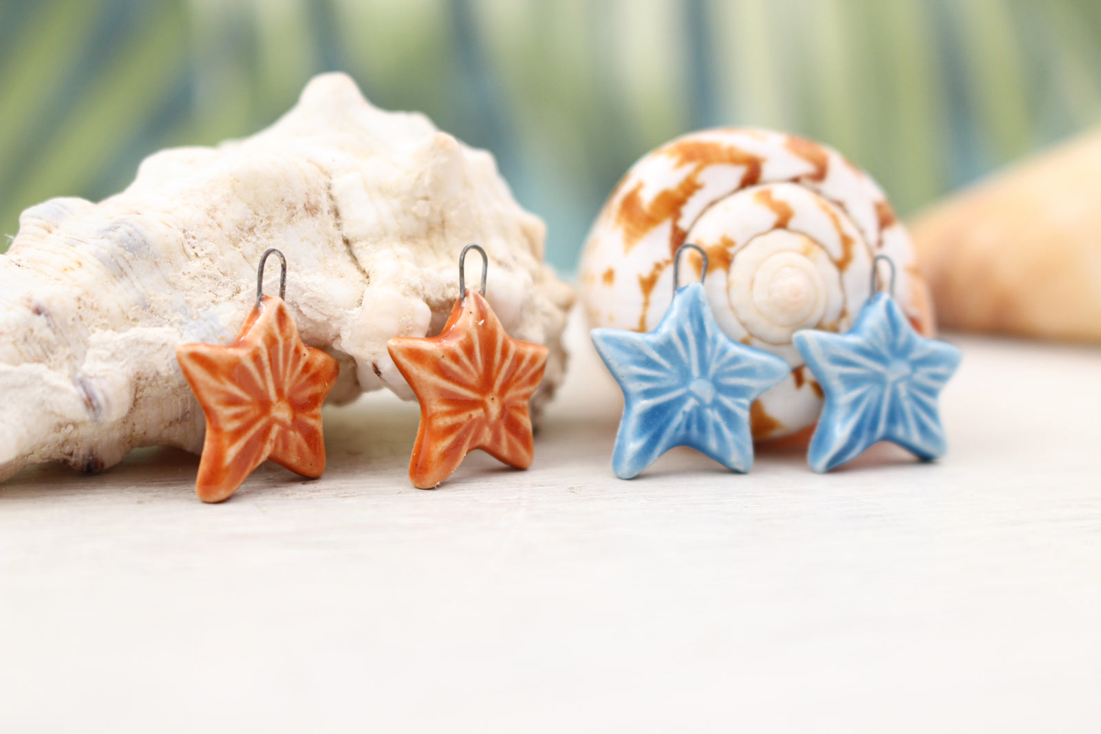 Sea stars ceramic charms handmade in France by Alain Granell