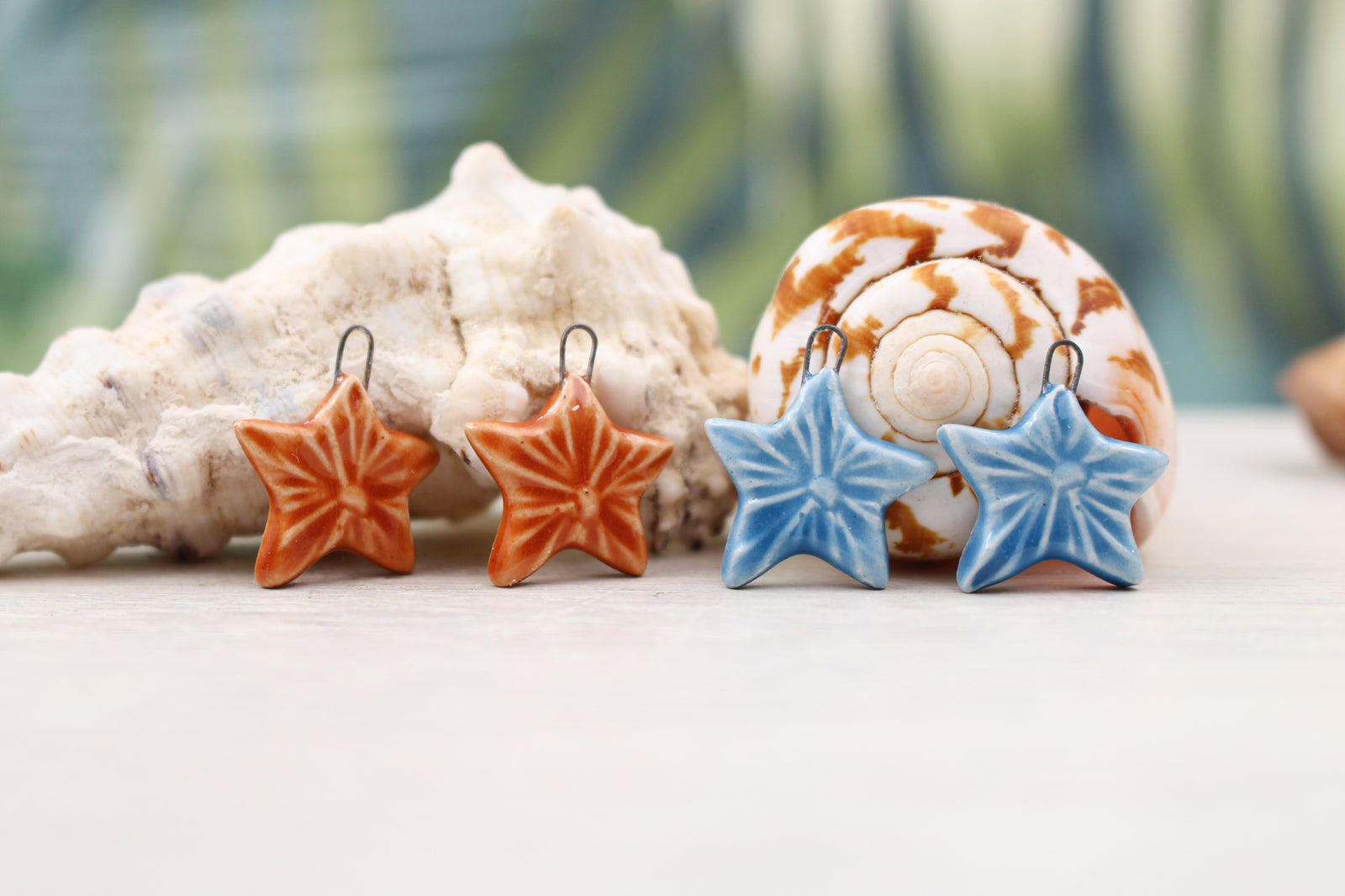 Sea stars ceramic charms handmade in France by Alain Granell