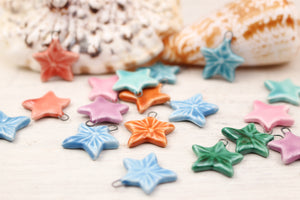 Sea stars ceramic charms handmade in France by Alain Granell