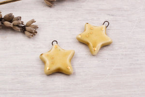 Ceramic Star Charms for Jewelry and Accessories Making handmade in France by Alain Granell