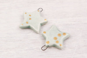 Ceramic Star Charms for Jewelry and Accessories Making handmade in France by Alain Granell
