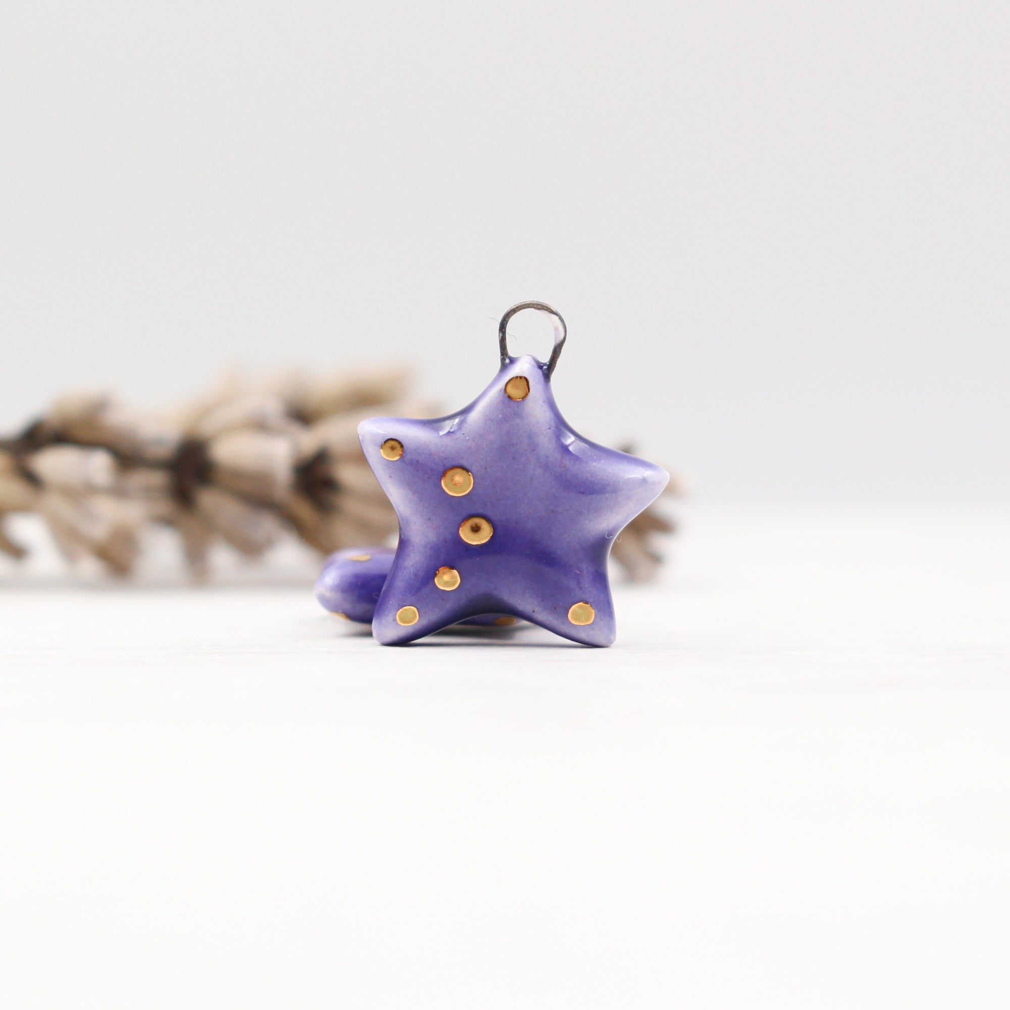 Ceramic Star Charms for Jewelry and Accessories Making handmade in France by Alain Granell